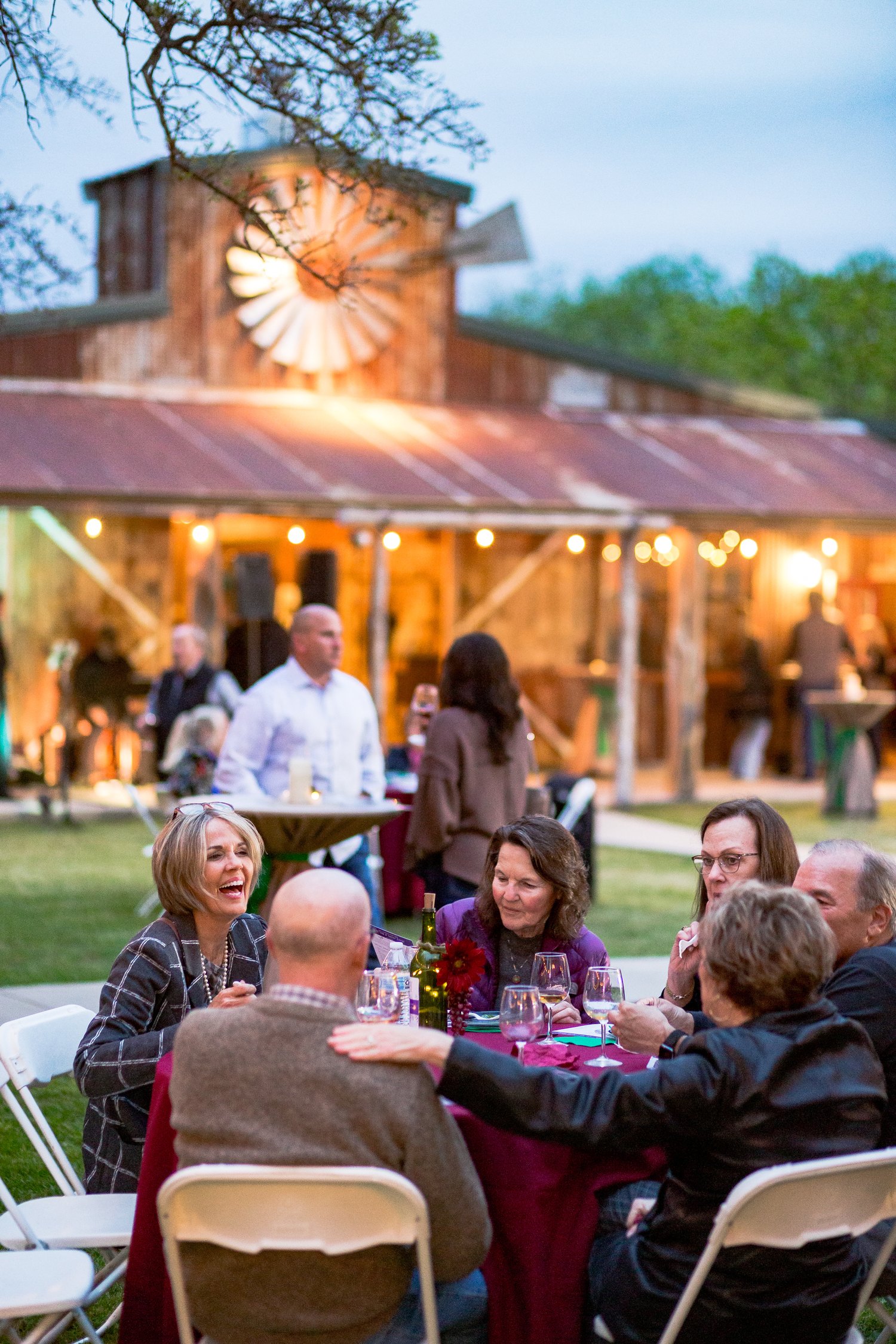 Community members gathered for conversation and dinner in Granbury