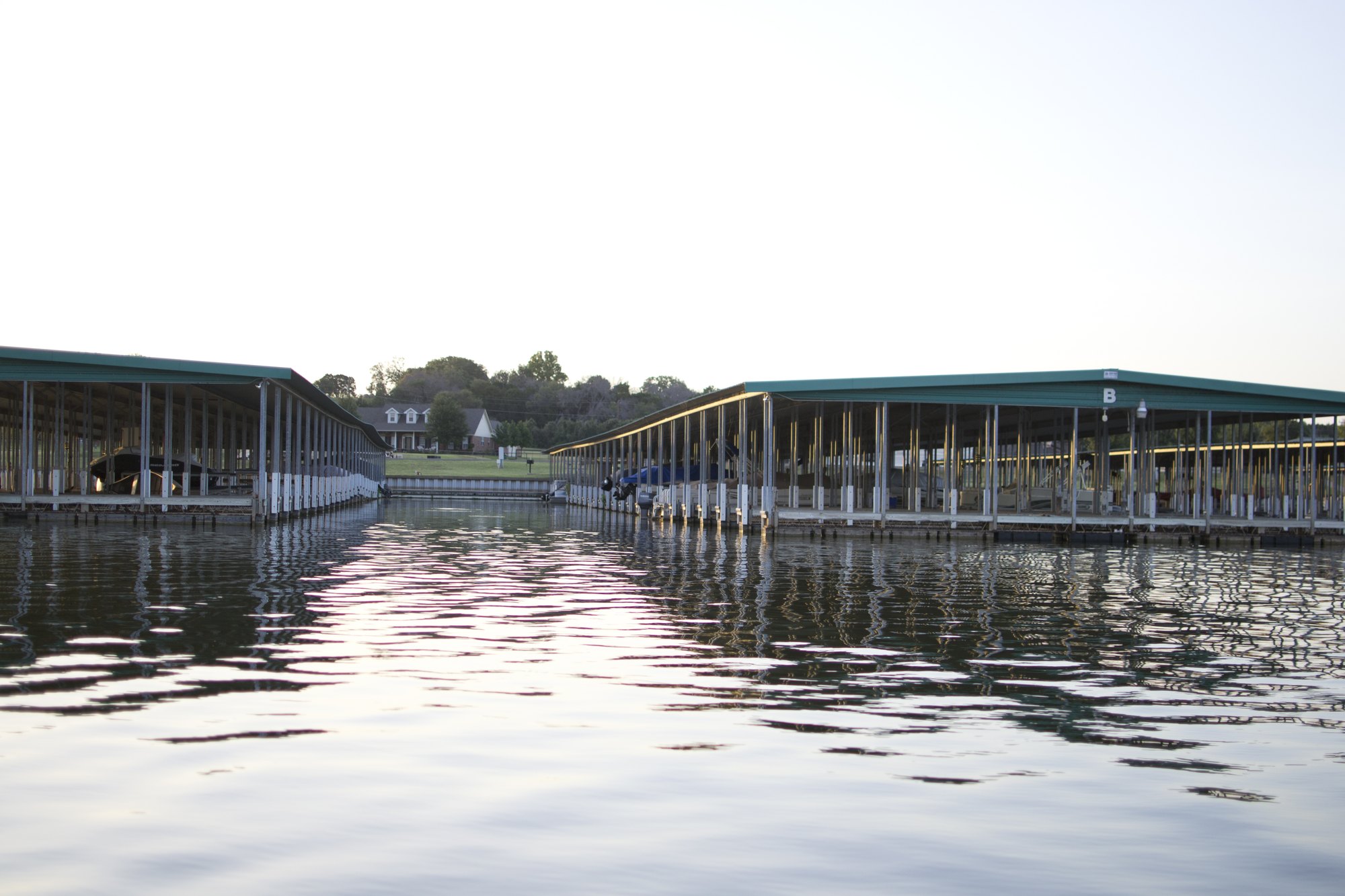 Lake Granbury marina and water reflections
